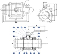 Inline Industries Sanitary Ball Valve, 317F
